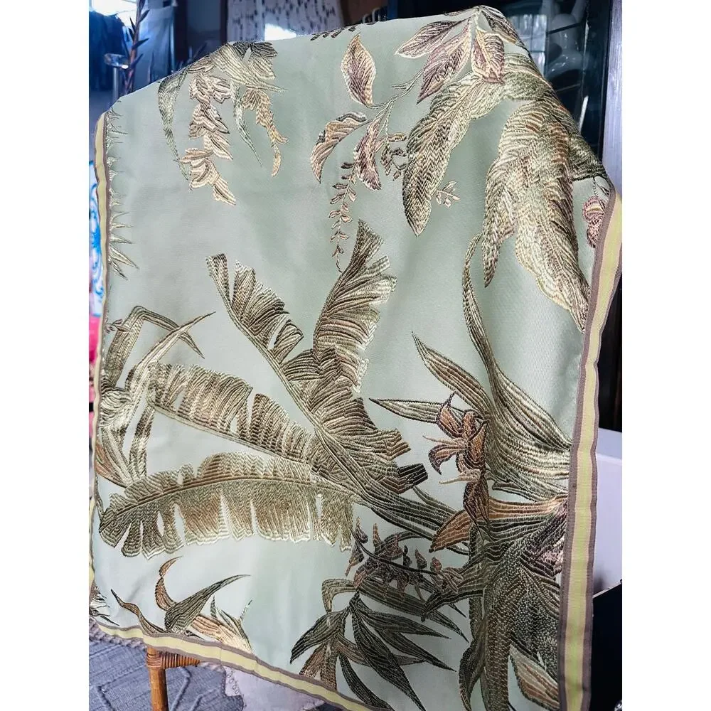 Pillow Shams Pair Green Tropical Floral Botanical chinoiserie Raymond Waites